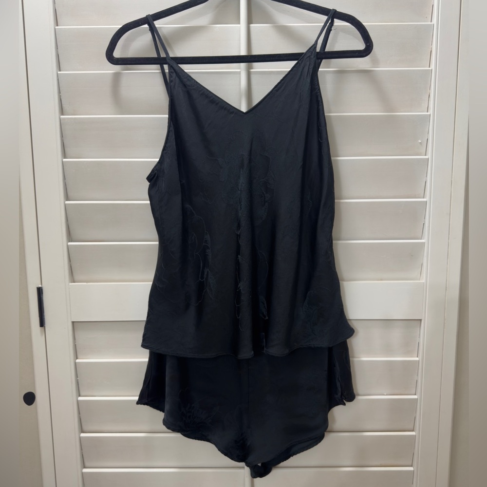 Victoria Secret Draped Back Satin Cami Pajama Set